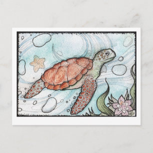 Cartão Postal Turtle suave