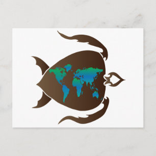 Cartão Postal Turtle world