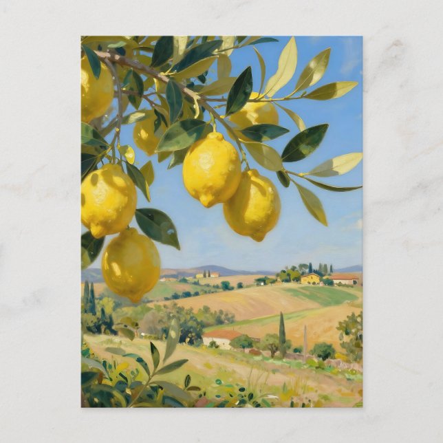Cartão Postal Tuscan Lemon Tree Landscape (Frente)