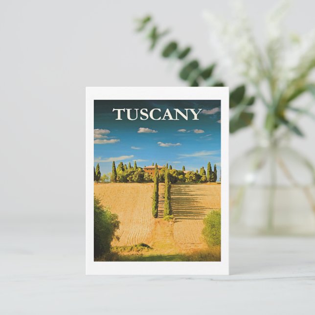 Cartão Postal Tuscany, Italy travel poster (Em pé/Frente)