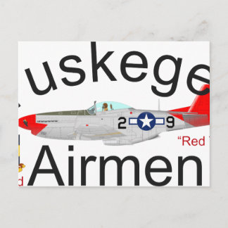 Cartão Postal Tuskegee Airman P-51 Red Tails Mustang