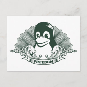 Cartão Postal Tux Penguin - (Linux, Open Source, Copyleft, FSF)