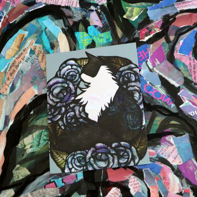 Cartão Postal Tuxedo Cat Art (Criador carregado)