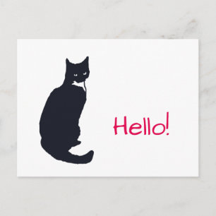 Cartão Postal Tuxedo Cat "Hello!"