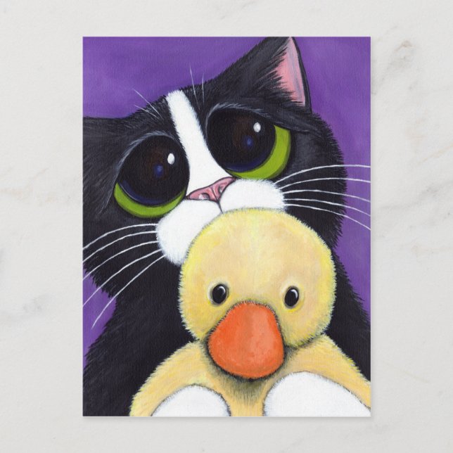 Cartão Postal Tuxedo - Pintor de Fofinho e Gato Assustado (Frente)