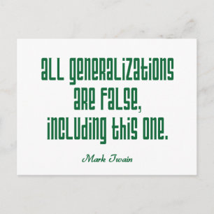 Cartão Postal Twain on Generalizations