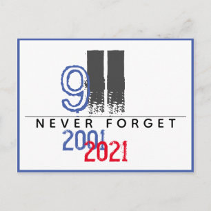 Cartão Postal TWC 911 Patriótico Nunca Esqueça 20º Aniversário