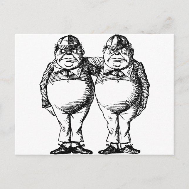 Cartão Postal Tweedle Dee e Tweedle Dum (Frente)