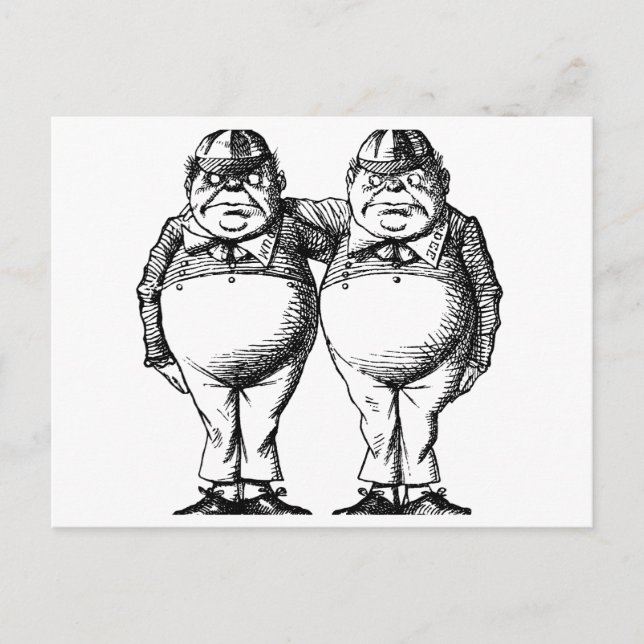 Cartão Postal Tweedle Dee e Tweedle Dum (Frente)