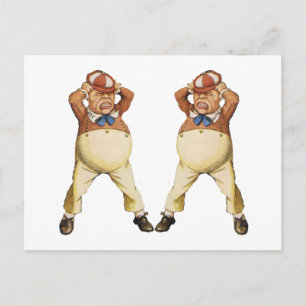CARTÃO POSTAL TWEEDLEDEE E TWEEDLEDUM EM WONDERLAND