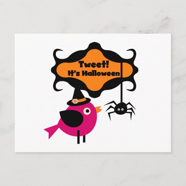 Cartão Postal Tweet Halloween T-shirts e presentes (Frente)
