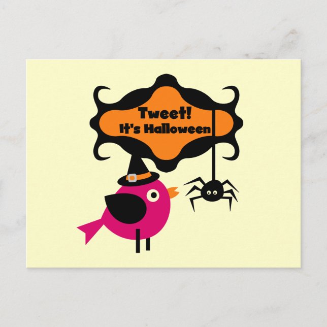 Cartão Postal Tweet Halloween T-shirts e presentes (Frente)