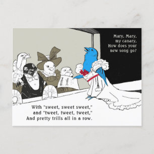 Cartão Postal Tweeting blue bird c.1900 Madre gansos selvagens C