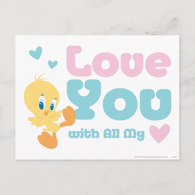 Cartão Postal Tweety "Love You With All My Heart" (Frente)