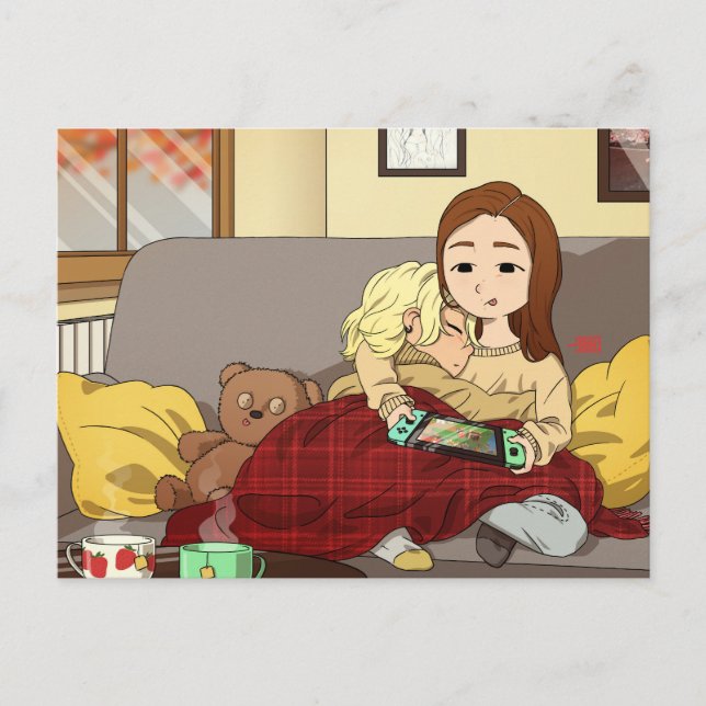 Cartão Postal TWICE Mina & ChaeyYoung Postcard Versão Chibi (Frente)