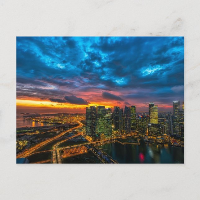 Cartão Postal Twilght Manhattan City Skyline (Frente)