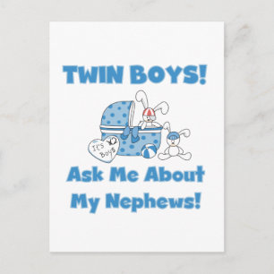 Cartão Postal Twin Boys Perguntam Sobre Meu Sobrinho