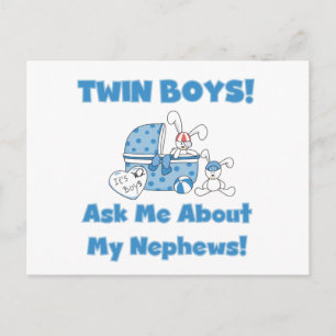 Cartão Postal Twin Boys Perguntam Sobre Meu Sobrinho