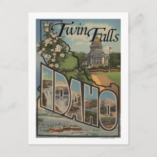 Cartão Postal Twin Falls, Idaho - Cenas de Letras Maiúsculas