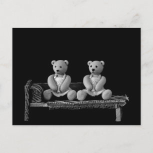 Cartão Postal Twin Teddy Bears