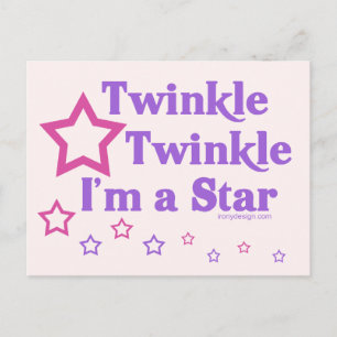 Cartão Postal Twinkle Twinkle Eu sou uma Estrela
