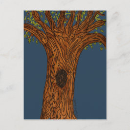 Cartão Postal Twisted Tree with Blue background