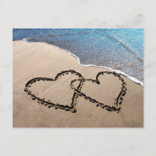 Cartão postal Two Hearts In The Sand Beach