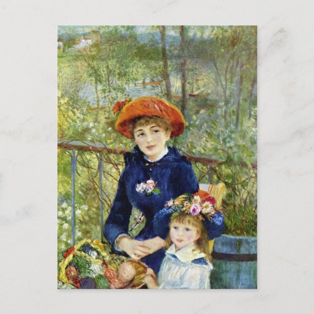 Cartão Postal Two Sisters (On the Terrace) By Pierre Renoir (Frente)