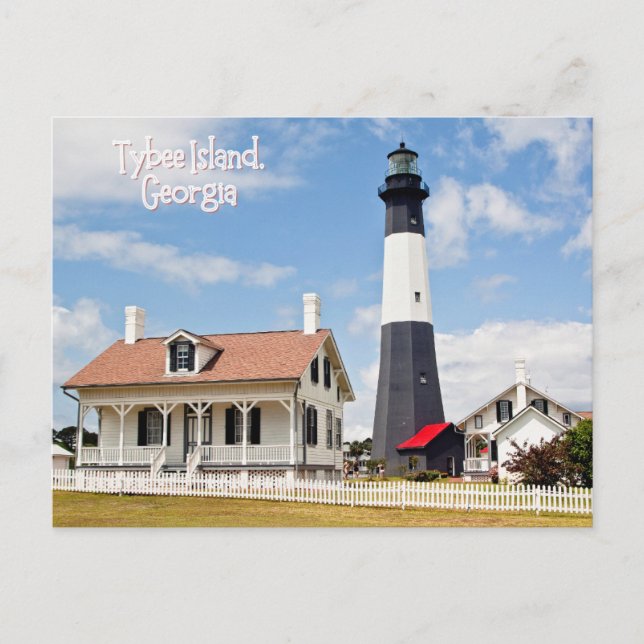 Cartão Postal Tybee Island Georgia Lighthouse (Frente)