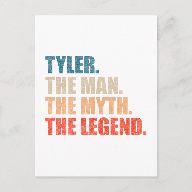 Cartão Postal Tyler The Man The Myth The Legend (Frente)