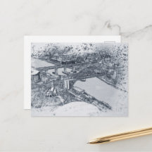 Tyne Bridge Newcastle, Artistic Charcoal Sketch