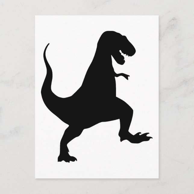 Cartão Postal Tyrannosaurus rex Roaring e Stomping Silhouette (Frente)