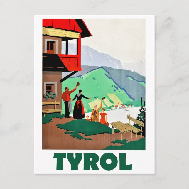 Cartão Postal Tyrol, Um Caloroso Bem-Vindo, (Frente)