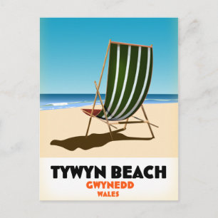 Cartão Postal Tywyn Beach Gwynedd Wales poster