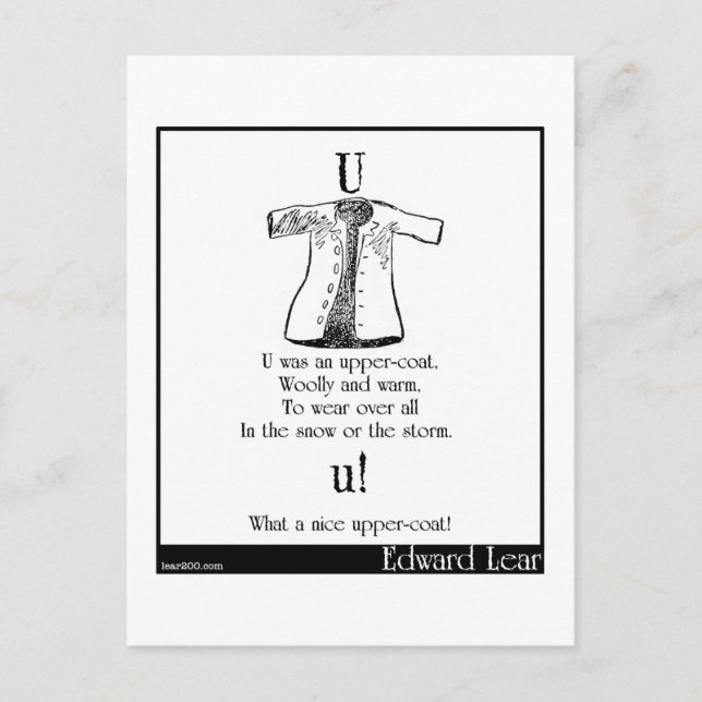 Cartão Postal U era um casaco superior (Frente)