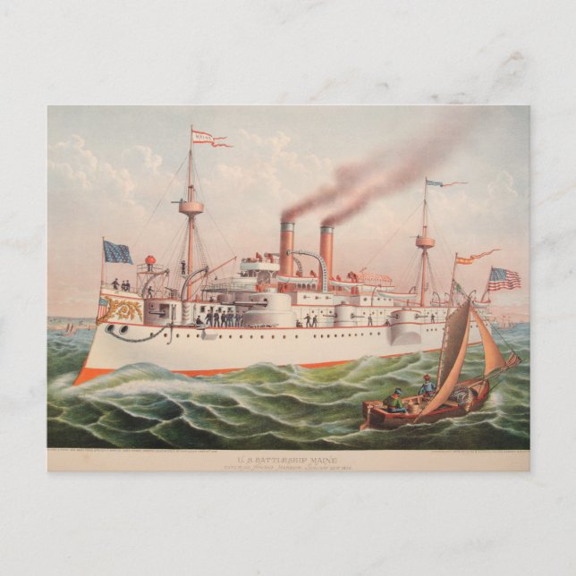 Cartão Postal U.S.S. Maine (Frente)