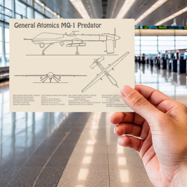 Cartão Postal UAV de Predador MQ-1 - Unidade de Impressão de Avi (Criador carregado)