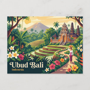 Cartão Postal Ubud Antigo Bali Indonésia