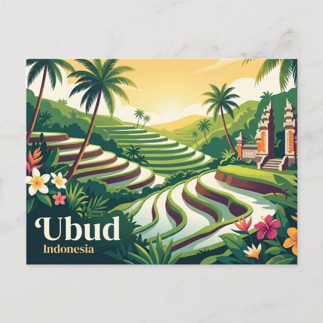 Cartão Postal Ubud Indonésia (Frente)