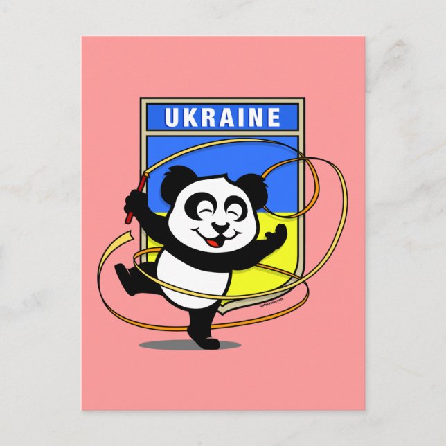 Cartão Postal Ucrânia: Ginástica Rítmica Panda (Frente)