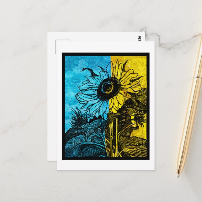 Cartão Postal Ucrânia Girassol (Frente/Verso In Situ)