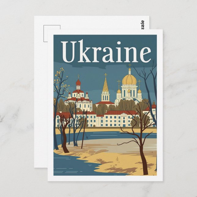 Cartão Postal Ucrânia Vintage Familiar Viagem (Frente/Verso)