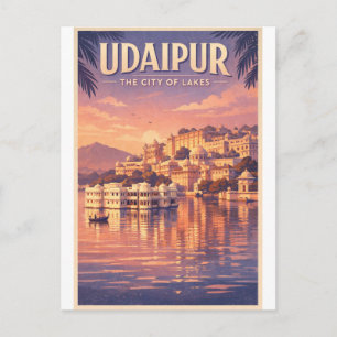Cartão Postal Udaipur, Índia, em uma clássica viagem retrô