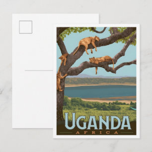 Cartão Postal Uganda África Viagem Vintage