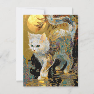 Cartão Postal Ukiyo-e Cat Arte de Woodblock Japonês