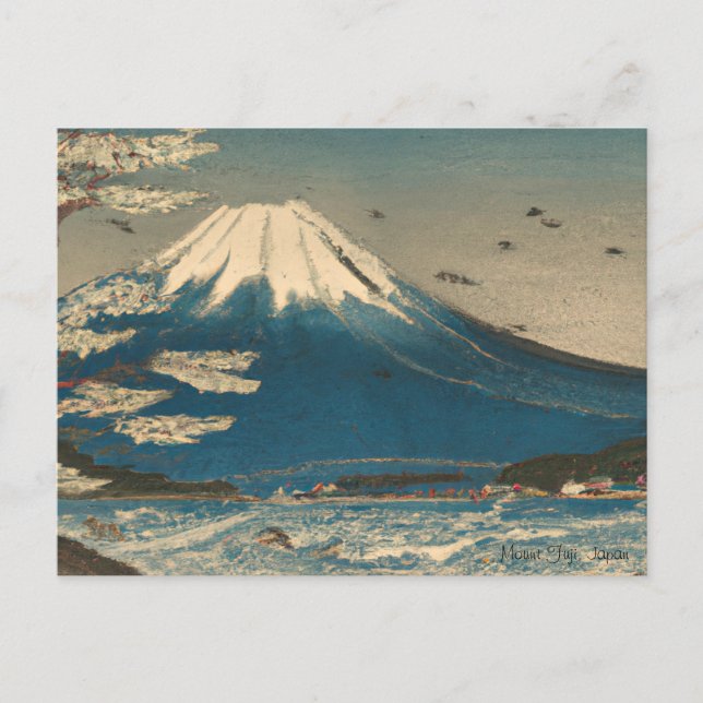 Cartão postal Ukiyo-e Mount Fuji Japan (Frente)