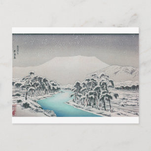 Cartão Postal Ukiyoe [Goyo] Montanhas nevadas de Ibukiyama