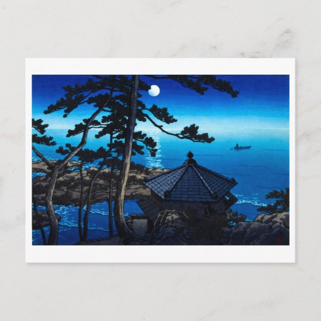 Cartão Postal ukiyoe [hasui] A03 Lua em Izura (Frente)