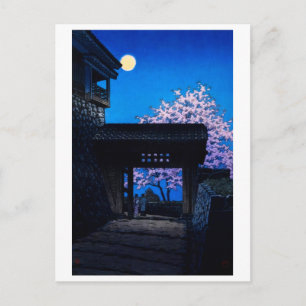 Cartão Postal ukiyoe [hasui] A06 Lua de colheita em Matsuyama Ca