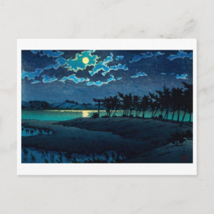 Cartão Postal ukiyoe [hasui] A07 Hiroura no Lago Hinuma em Mito